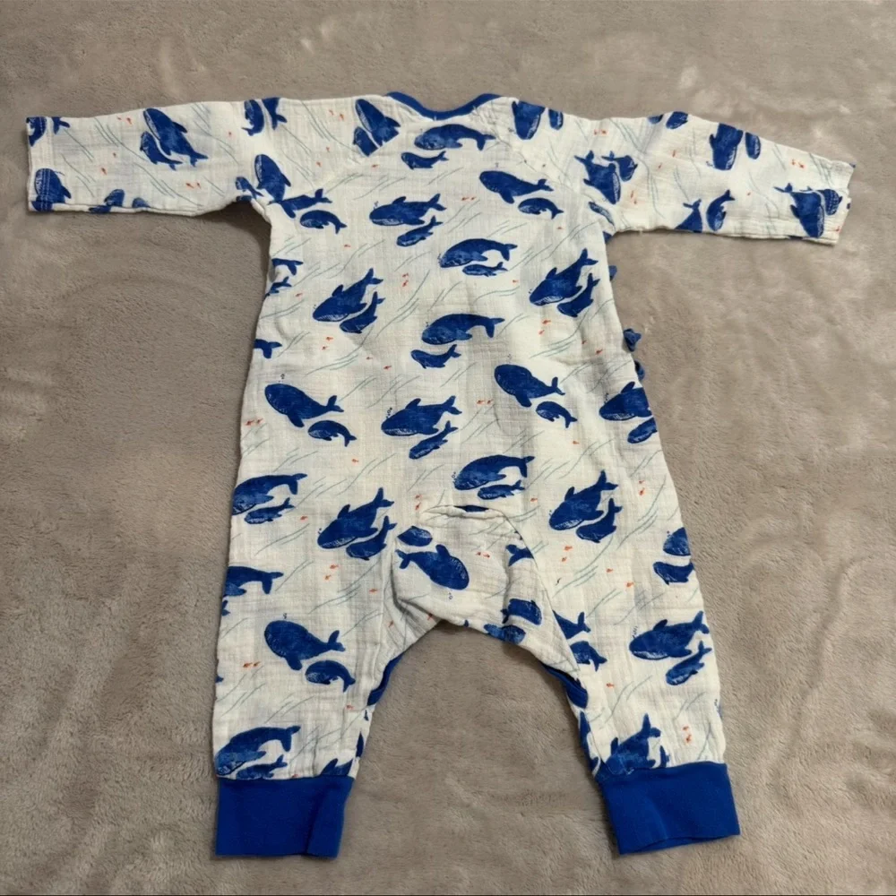Angel Dear Baby Sleeper‎ tie fish footless one piece outfit 3-6 months